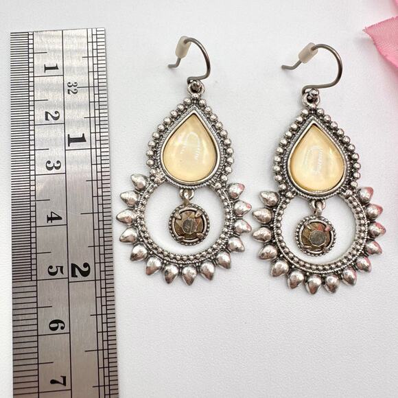 Lucky Brand Boho Dangle Earrings Ethnic Tribal Bali Style Festival Gypsy 90s - Picture 7 of 10